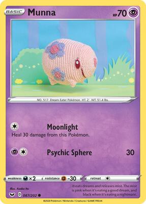 Munna card from SWSH01: Sword & Shield Base Set