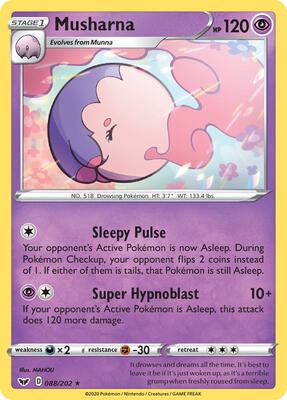 Musharna card from SWSH01: Sword & Shield Base Set