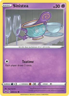 Sinistea card from SWSH01: Sword & Shield Base Set