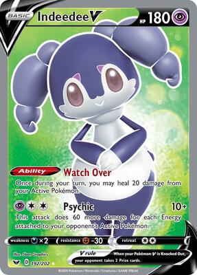 Indeedee V (Full Art) card from SWSH01: Sword & Shield Base Set