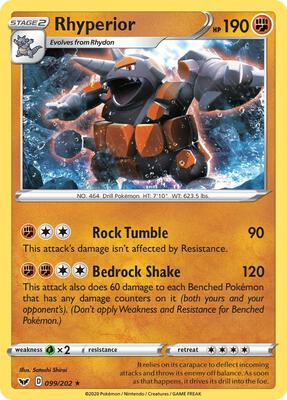 Rhyperior card from SWSH01: Sword & Shield Base Set