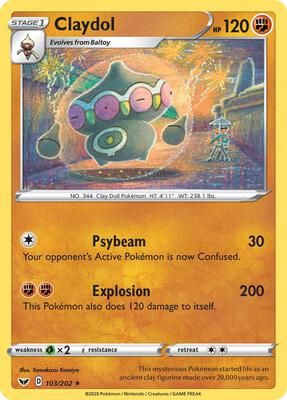 Claydol card from SWSH01: Sword & Shield Base Set