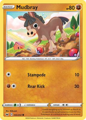Mudbray card from SWSH01: Sword & Shield Base Set