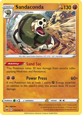 Sandaconda (110) card from SWSH01: Sword & Shield Base Set
