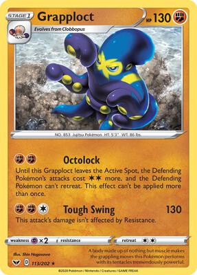Grapploct card from SWSH01: Sword & Shield Base Set