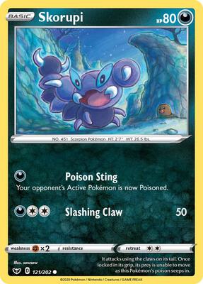 Skorupi card from SWSH01: Sword & Shield Base Set
