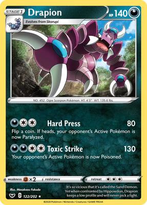 Drapion card from SWSH01: Sword & Shield Base Set
