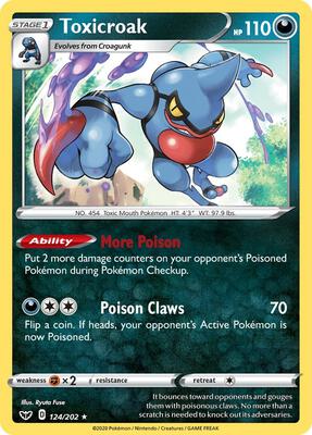 Toxicroak card from SWSH01: Sword & Shield Base Set