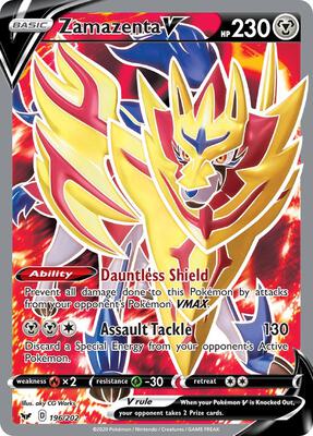 Zamazenta V (Full Art) card from SWSH01: Sword & Shield Base Set
