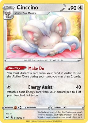 Cinccino card from SWSH01: Sword & Shield Base Set