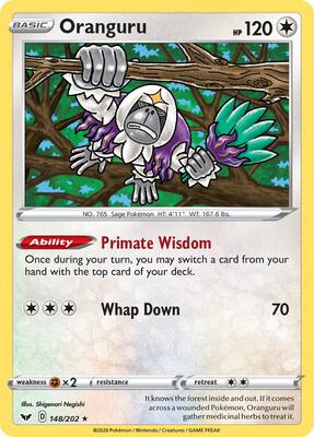 Oranguru card from SWSH01: Sword & Shield Base Set