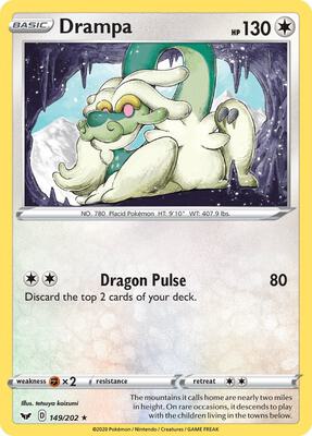 Drampa card from SWSH01: Sword & Shield Base Set