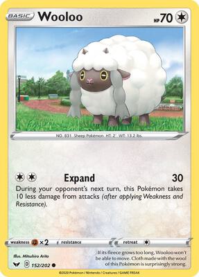 Wooloo (152) card from SWSH01: Sword & Shield Base Set