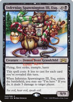 Infernius Spawnington III, Esq. card from Unsanctioned