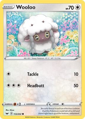 Wooloo (153) card from SWSH01: Sword & Shield Base Set