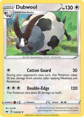 Dubwool card from SWSH01: Sword & Shield Base Set