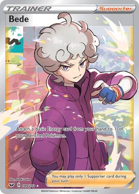 Bede (Full Art) card from SWSH01: Sword & Shield Base Set