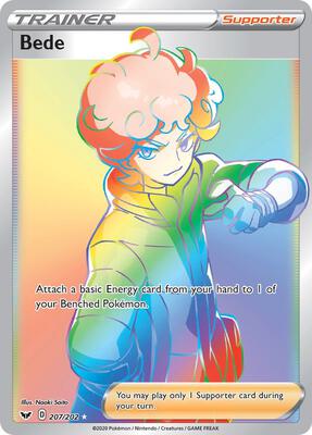 Bede (Secret) card from SWSH01: Sword & Shield Base Set