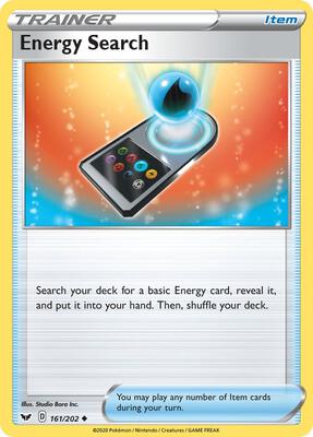 Energy Search card from SWSH01: Sword & Shield Base Set