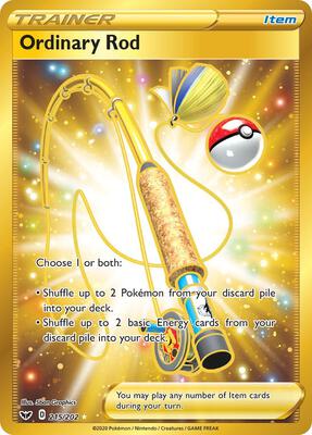 Ordinary Rod (Secret) card from SWSH01: Sword & Shield Base Set