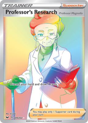Professor's Research [Professor Magnolia] (Secret) card from SWSH01: Sword & Shield Base Set
