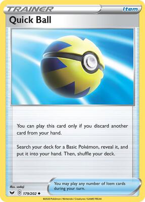 Quick Ball card from SWSH01: Sword & Shield Base Set