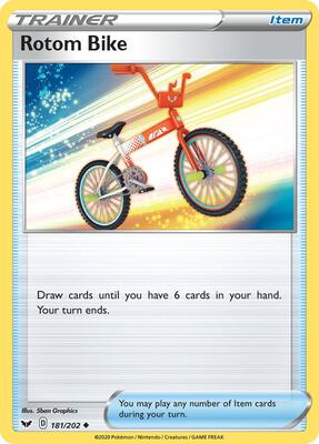 Rotom Bike card from SWSH01: Sword & Shield Base Set