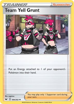 Team Yell Grunt card from SWSH01: Sword & Shield Base Set