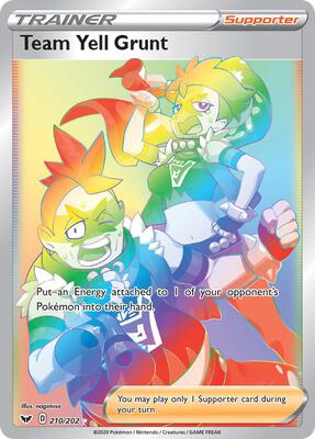 Team Yell Grunt (Secret) card from SWSH01: Sword & Shield Base Set