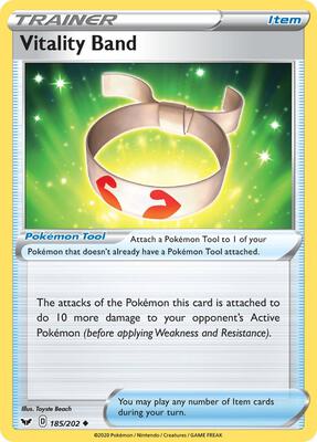 Vitality Band card from SWSH01: Sword & Shield Base Set