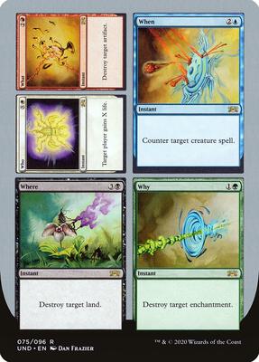 Who // What // When // Where // Why card from Unsanctioned