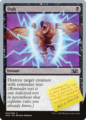 Duh card from Unsanctioned