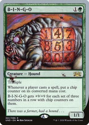 B-I-N-G-O card from Unsanctioned