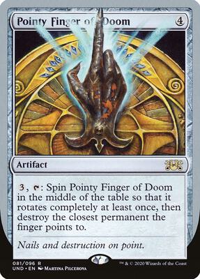 Pointy Finger of Doom card from Unsanctioned