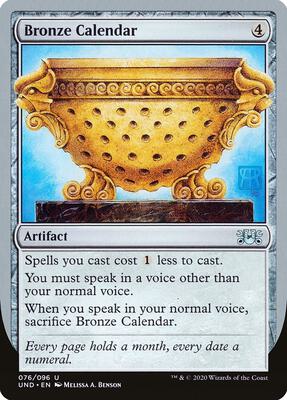 Bronze Calendar card from Unsanctioned