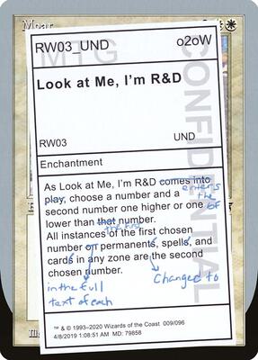 Look at Me, I'm R&D card from Unsanctioned