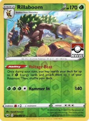 Rillaboom - 014/202 (Pokemon League) card from League & Championship Cards