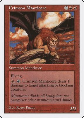 Crimson Manticore card from Fifth Edition