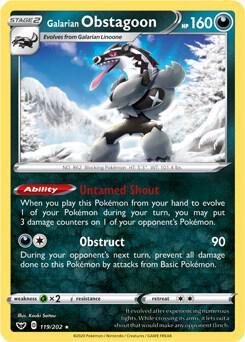 Galarian Obstagoon - 119/202 card from Deck Exclusives