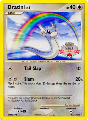 Dratini - 91/146 (City Championships) card from League & Championship Cards