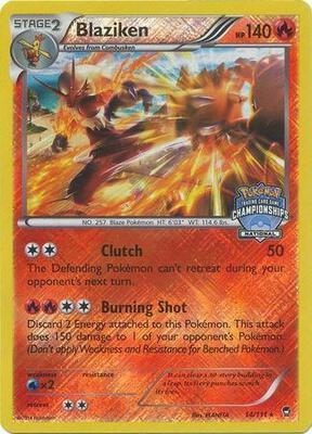 Blaziken - 14/111 (National Championships) card from League & Championship Cards