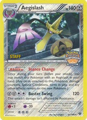Aegislash - 85/146 (Regional Championships) [Staff] card from League & Championship Cards