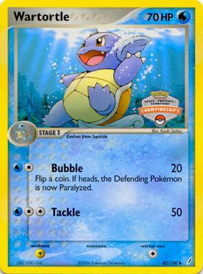 Wartortle - 42/100 (State Championships) card from League & Championship Cards