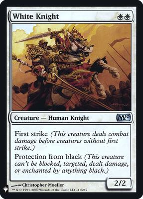 White Knight card from The List Reprints