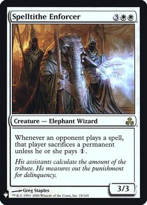 Spelltithe Enforcer card from The List Reprints
