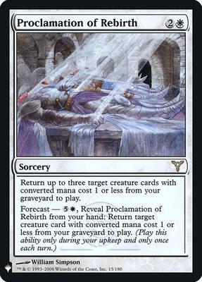 Proclamation of Rebirth card from The List Reprints
