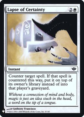 Lapse of Certainty card from The List Reprints