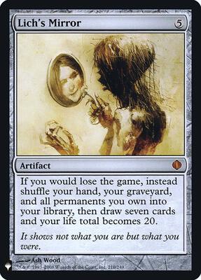 Lich's Mirror card from The List Reprints