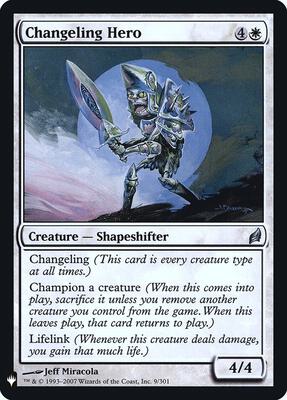 Changeling Hero card from The List Reprints
