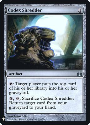 Codex Shredder card from The List Reprints